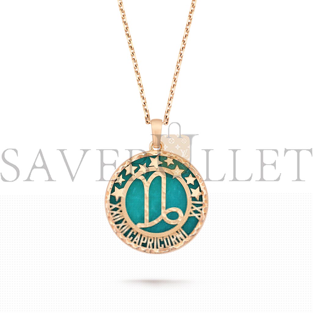V*N CL*F arpels zodiaque long necklace capricorni (capricorn) - rose gold, amazonite  vcarp9r900